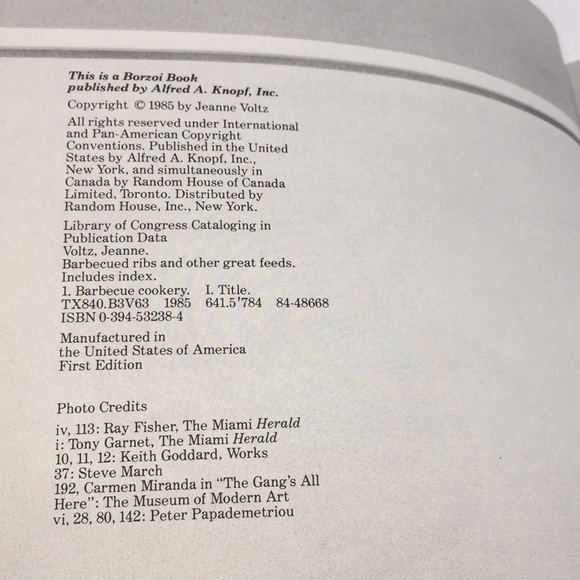 Vintage Barbecued Ribs and Other Great Feeds Cookbook 1985 BBQ by Jeanne Voltz - Picture 6 of 10